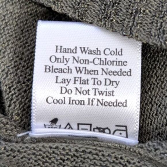 Coldwater Creek Women's 2X Knit Green Gold Sparkly Cowl Neck Top Festive Holiday - Picture 6 of 16